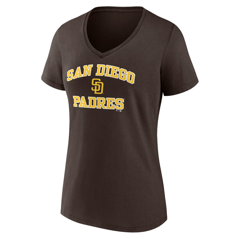 San Diego Padres Women's Heart and Soul V-Neck T-Shirt Discount