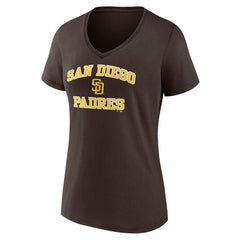 San Diego Padres Women's Heart and Soul V-Neck T-Shirt Discount