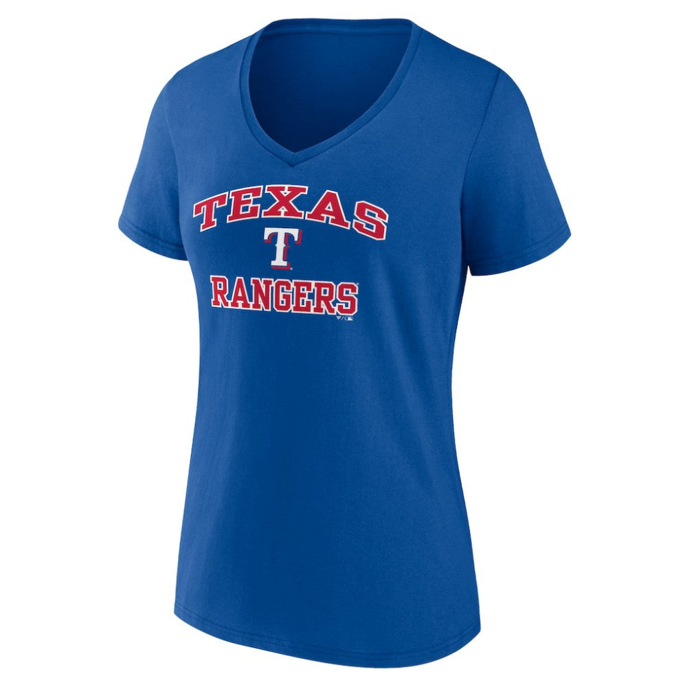Texas Rangers Women's Heart and Soul V-Neck T-Shirt Discount