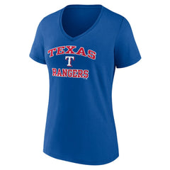 Texas Rangers Women's Heart and Soul V-Neck T-Shirt Discount
