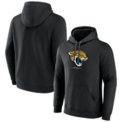 Jacksonville Jaguars Logo Team Lockup Fitted Pullover Hoodie - Black - NFL