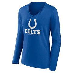 Indianapolis Colts Women's Logo Team Lockup Long Sleeve V-Neck T-Shirt - Royal - NFL