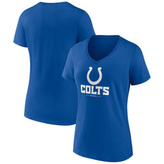 Indianapolis Colts Women's Logo Team Lockup V-Neck T-Shirt - Royal - NFL