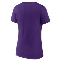 Minnesota Vikings Women's Logo Team Lockup V-Neck T-Shirt - Purple - NFL