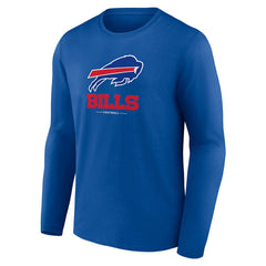 Buffalo Bills Logo Team Lockup Long Sleeve T-Shirt - Royal - NFL