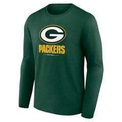Green Bay Packers Logo Team Lockup Long Sleeve T-Shirt - Green - NFL