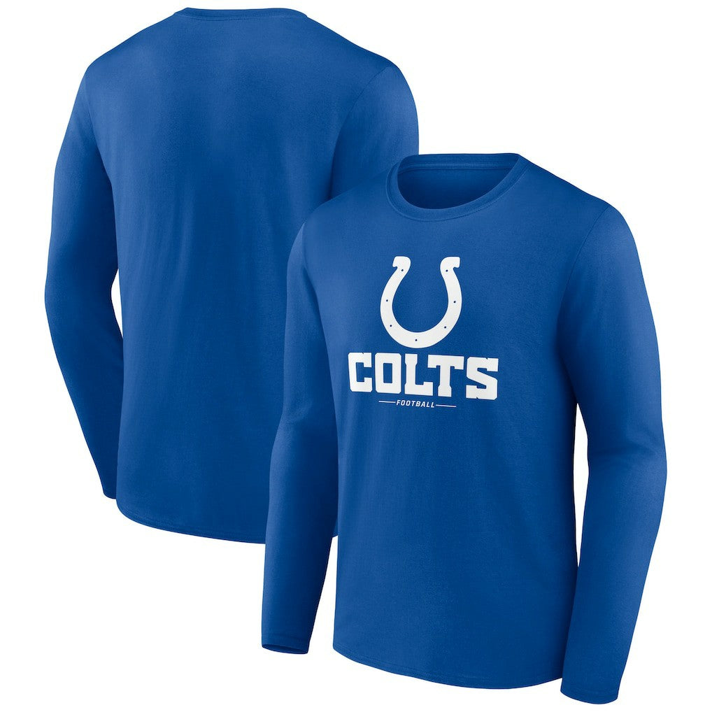 Indianapolis Colts Logo Team Lockup Long Sleeve T-Shirt - Royal - NFL
