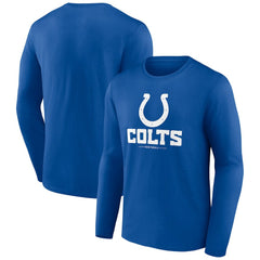 Indianapolis Colts Logo Team Lockup Long Sleeve T-Shirt - Royal - NFL