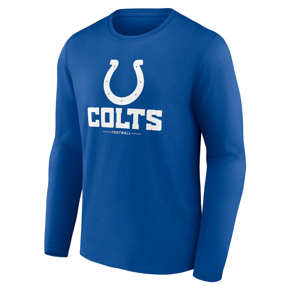 Indianapolis Colts Logo Team Lockup Long Sleeve T-Shirt - Royal - NFL