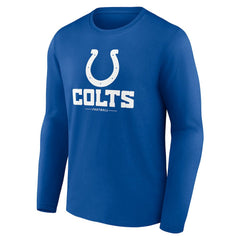 Indianapolis Colts Logo Team Lockup Long Sleeve T-Shirt - Royal - NFL