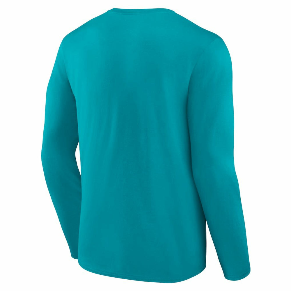 Miami Dolphins Logo Team Lockup Long Sleeve T-Shirt - Aqua - NFL
