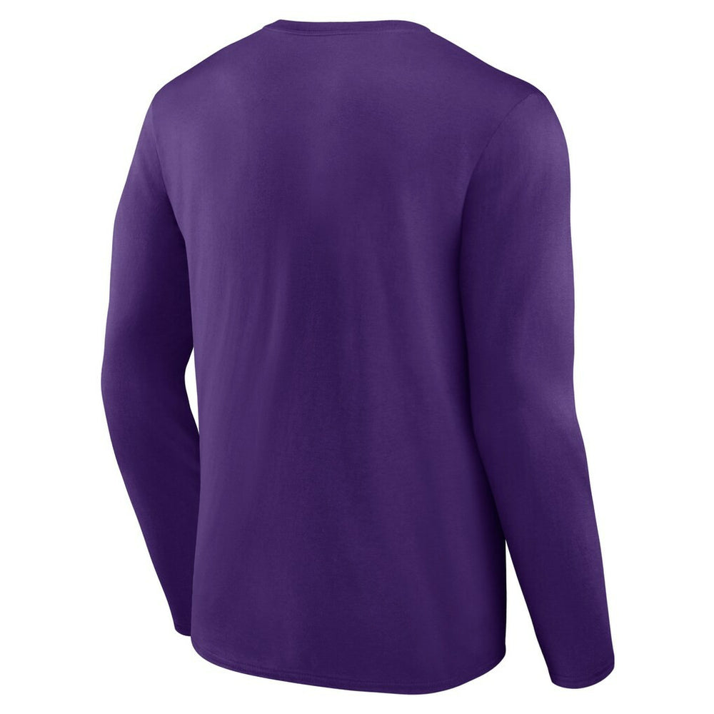 Minnesota Vikings Logo Team Lockup Long Sleeve T-Shirt - Purple - NFL