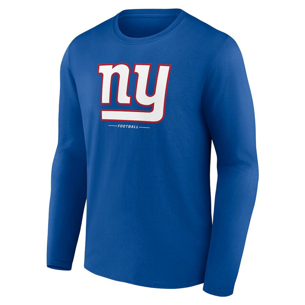 New York Giants Logo Team Lockup Long Sleeve T-Shirt - Royal - NFL