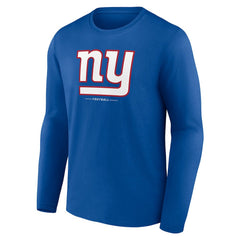New York Giants Logo Team Lockup Long Sleeve T-Shirt - Royal - NFL