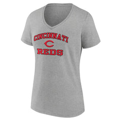 Cincinnati Reds Women's Heart and Soul V-Neck T-Shirt Outlet