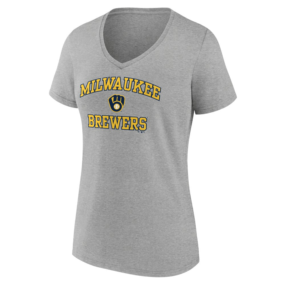 Milwaukee Brewers Women's Heart and Soul V-Neck T-Shirt Sale