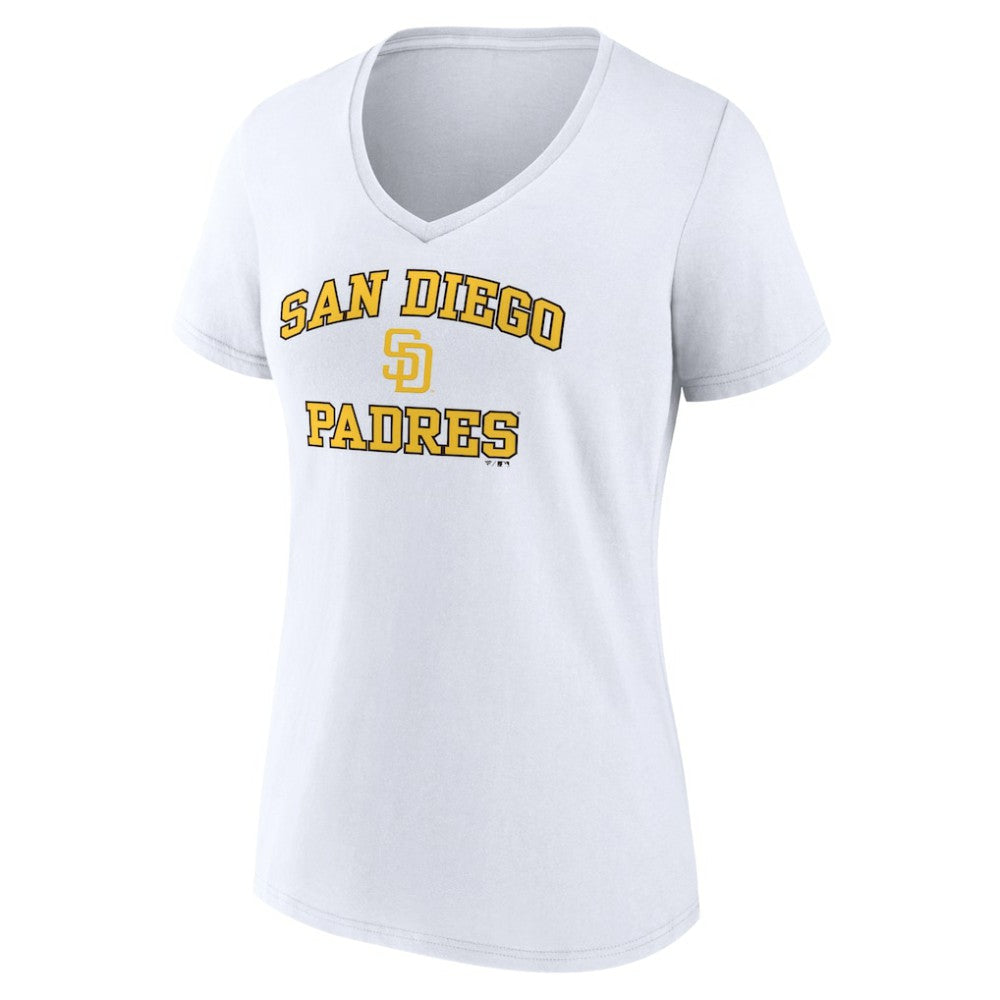 San Diego Padres Women's Heart and Soul V-Neck T-Shirt Discount