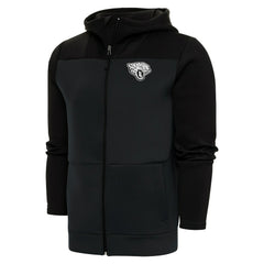 Jacksonville Jaguars Antigua Metallic Logo Protect Full-Zip Hoodie - Charcoal/Black - NFL
