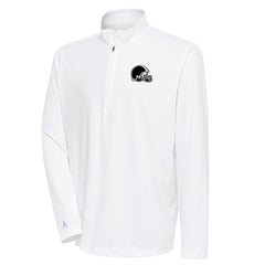 Cleveland Browns Antigua Metallic Logo Tribute Quarter-Zip Top - White - NFL