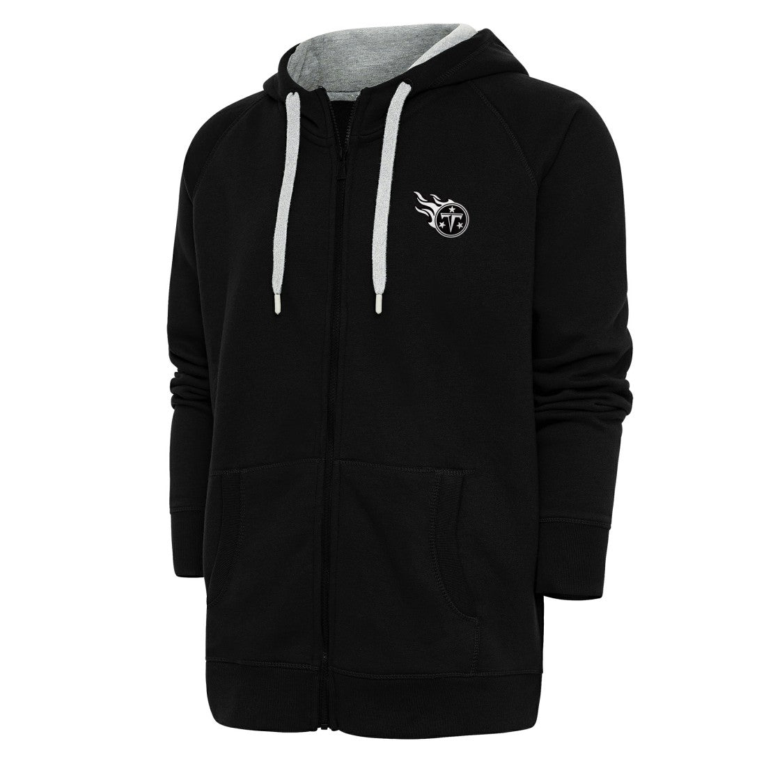 Tennessee Titans Antigua Metallic Logo Victory Full-Zip Hoodie - Black - NFL