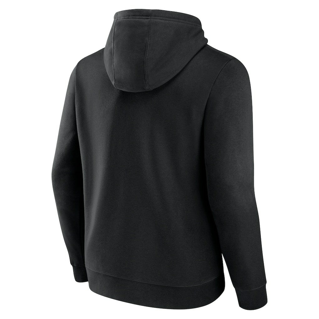 Philadelphia Eagles Logo Team Lockup Fitted Pullover Hoodie - Black - NFL