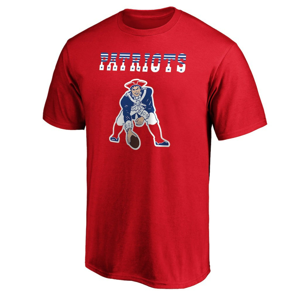New England Patriots Logo Team Lockup T-Shirt - Red - NFL