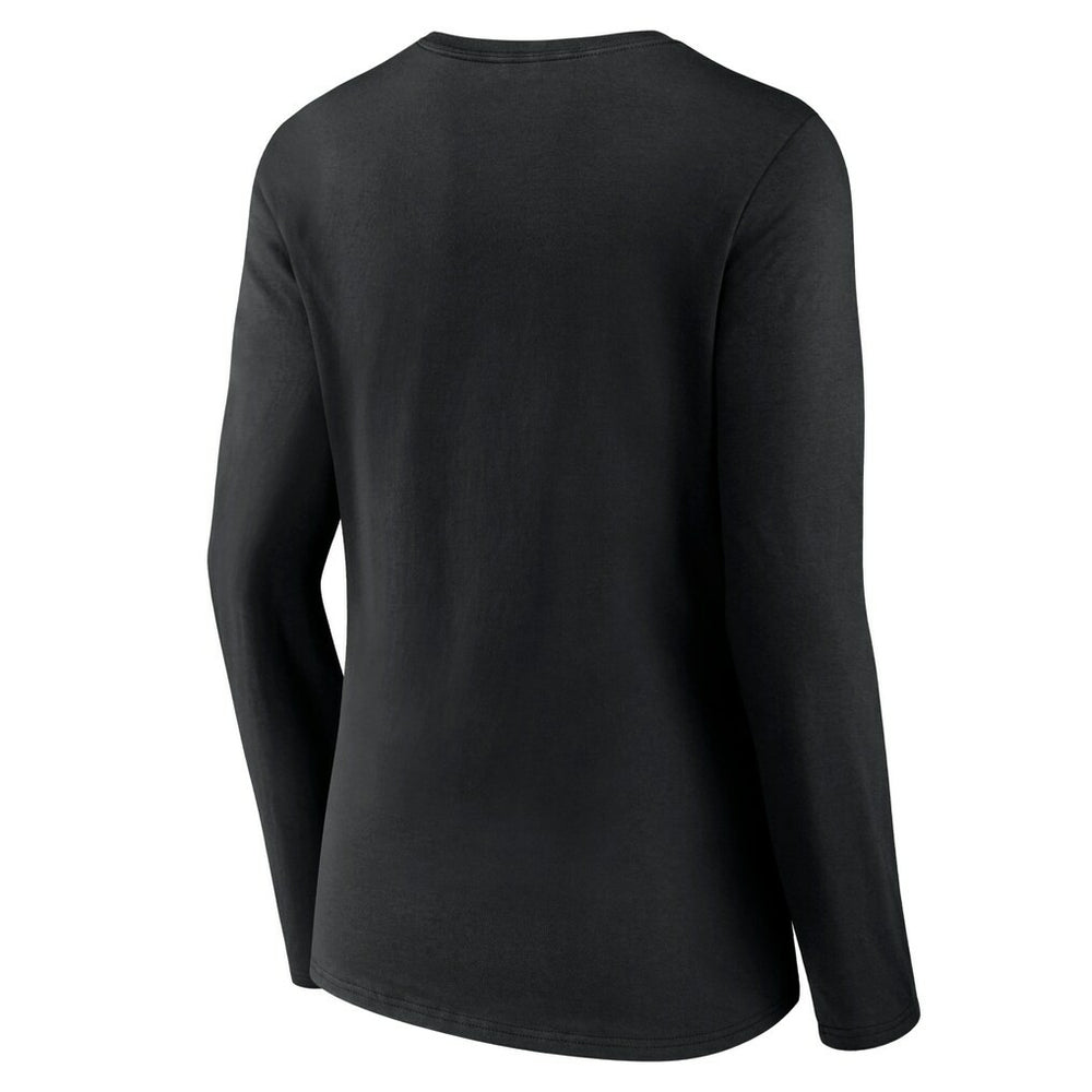 New York Jets Women's Logo Team Lockup Long Sleeve V-Neck T-Shirt - Black - NFL