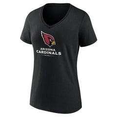 Arizona Cardinals Women's Logo Team Lockup V-Neck T-Shirt - Black - NFL