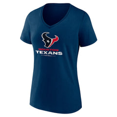 Houston Texans Women's Logo Team Lockup V-Neck T-Shirt - Navy - NFL