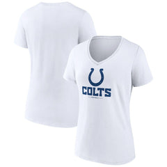 Indianapolis Colts Women's Logo Team Lockup V-Neck T-Shirt - White - NFL