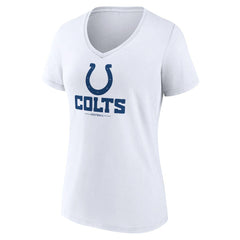 Indianapolis Colts Women's Logo Team Lockup V-Neck T-Shirt - White - NFL