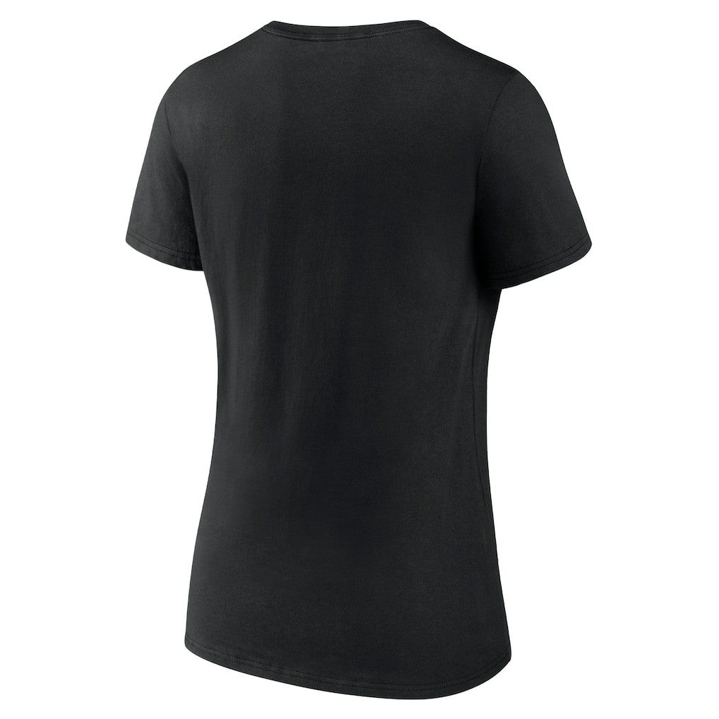 New York Jets Women's Logo Team Lockup V-Neck T-Shirt - Black - NFL