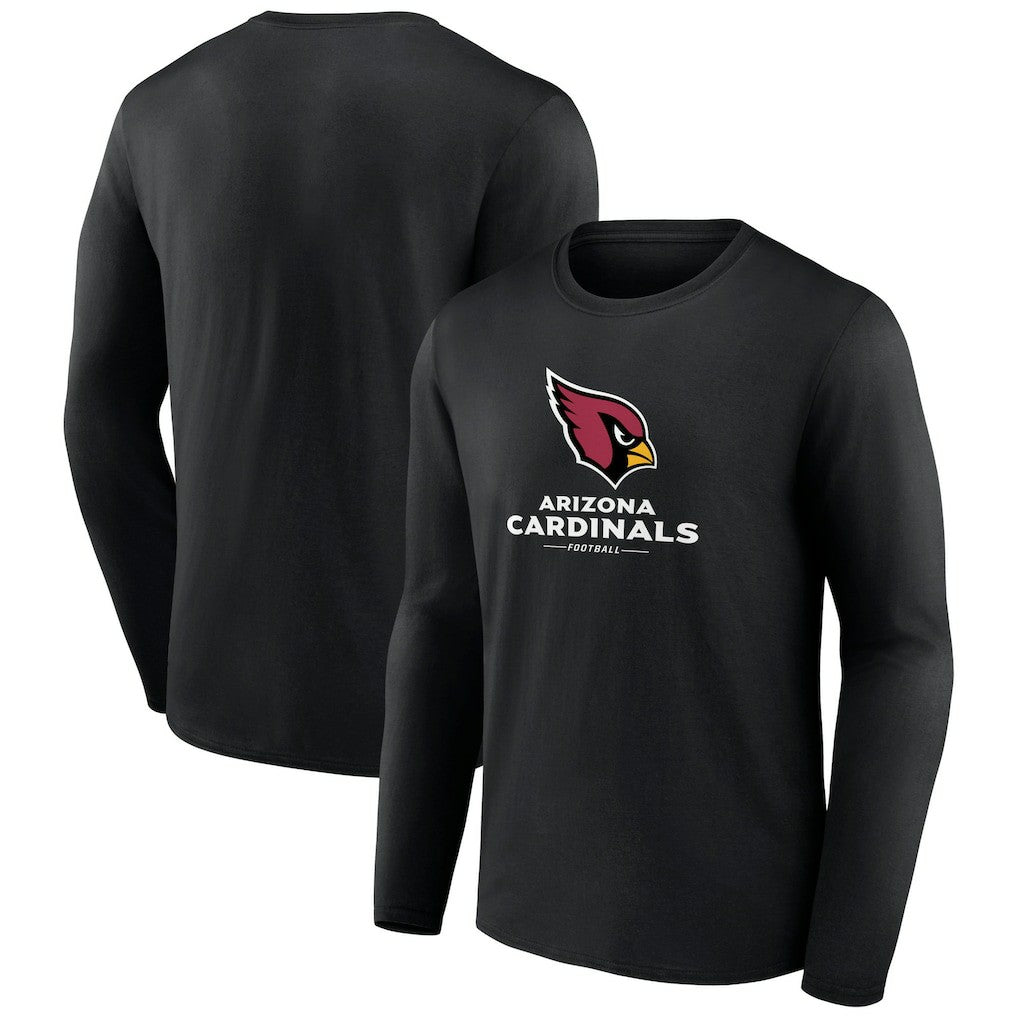 Arizona Cardinals Logo Team Lockup Long Sleeve T-Shirt - Black - NFL