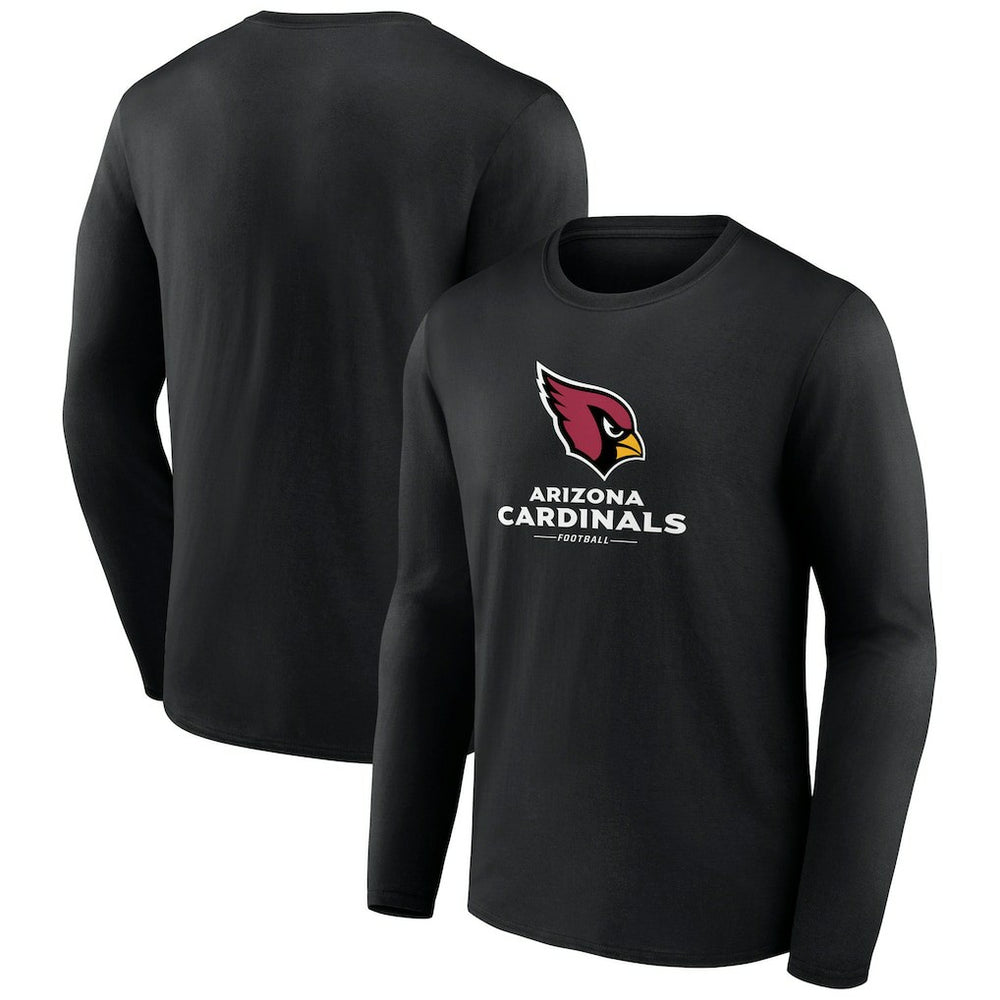 Arizona Cardinals Logo Team Lockup Long Sleeve T-Shirt - Black - NFL
