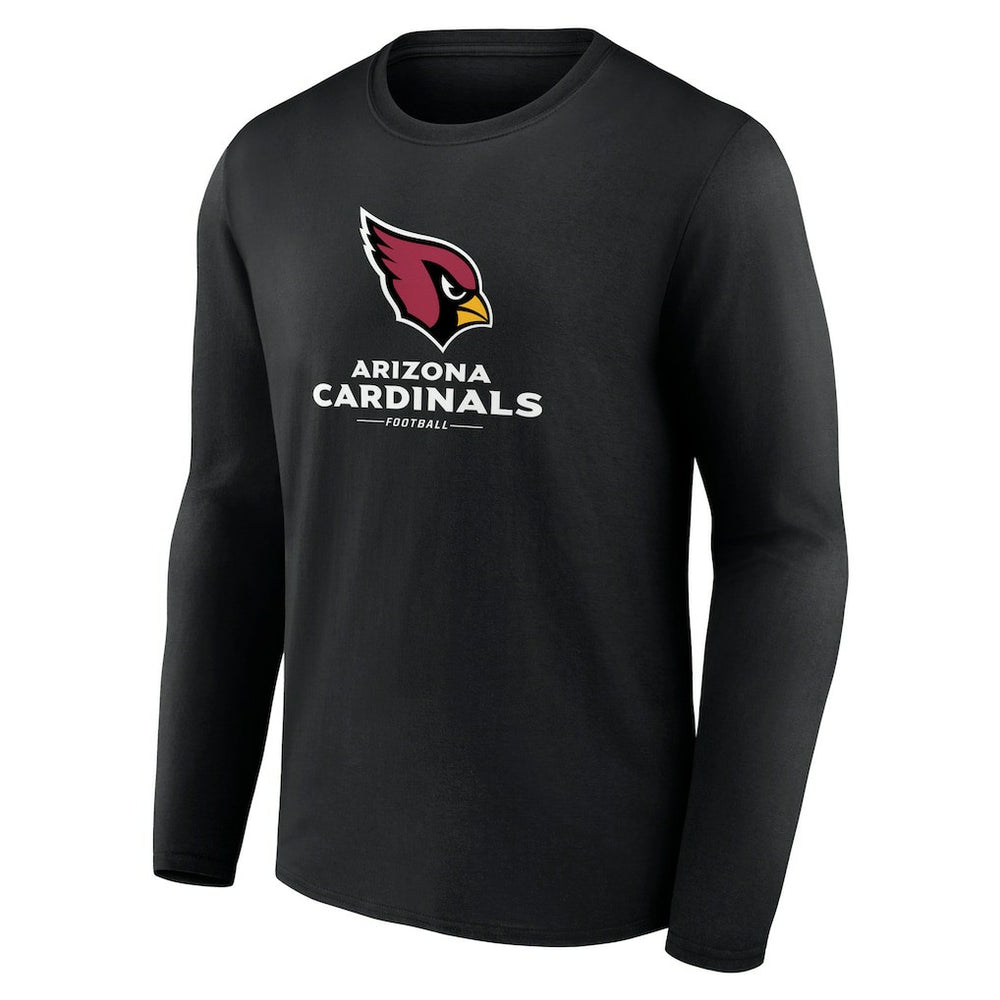 Arizona Cardinals Logo Team Lockup Long Sleeve T-Shirt - Black - NFL
