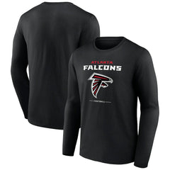 Atlanta Falcons Logo Team Lockup Long Sleeve T-Shirt - Black - NFL