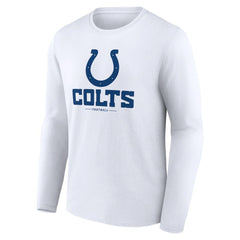 Indianapolis Colts Logo Team Lockup Long Sleeve T-Shirt - White - NFL
