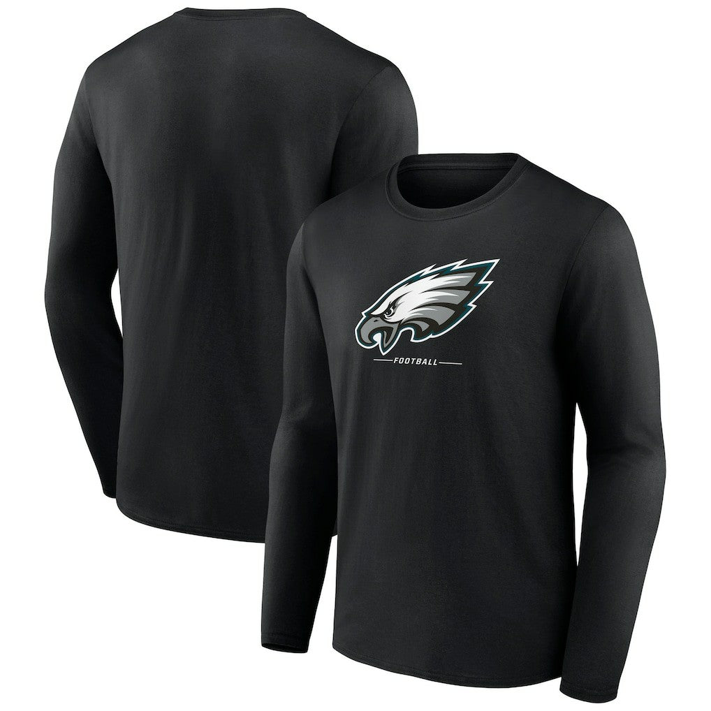 Philadelphia Eagles Logo Team Lockup Long Sleeve T-Shirt - Black - NFL