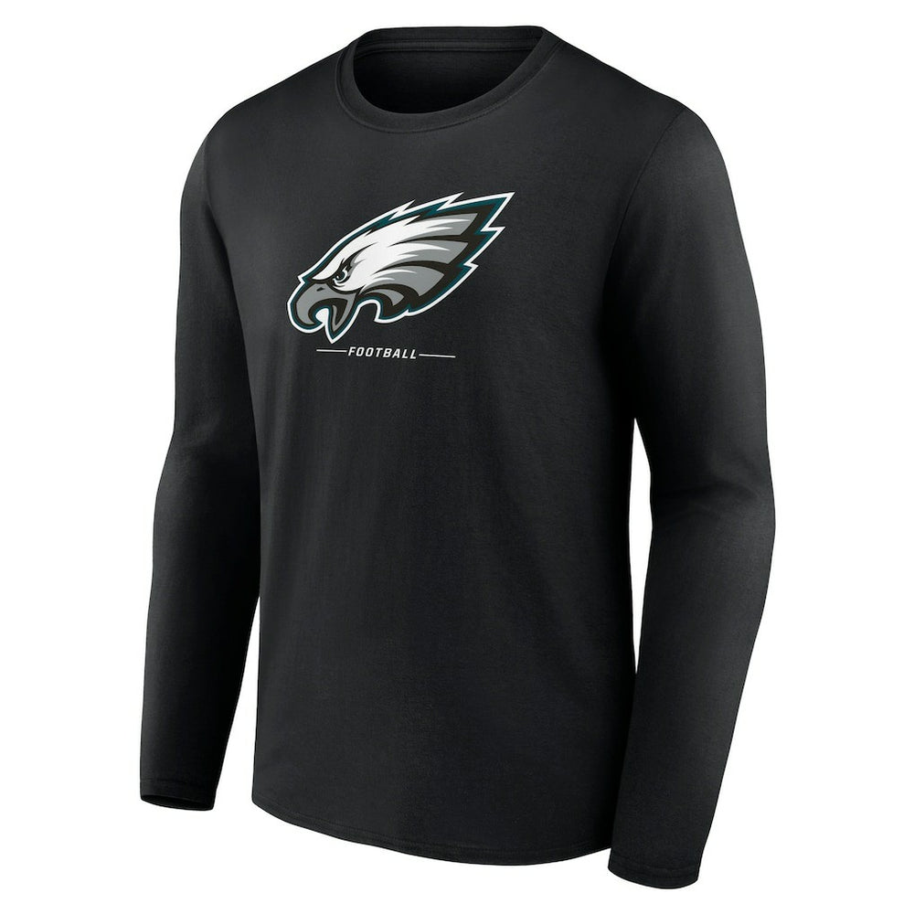 Philadelphia Eagles Logo Team Lockup Long Sleeve T-Shirt - Black - NFL