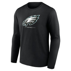 Philadelphia Eagles Logo Team Lockup Long Sleeve T-Shirt - Black - NFL