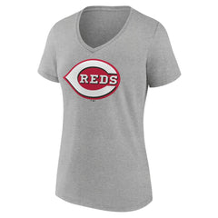Cincinnati Reds Women's Official Logo V-Neck T-Shirt Outlet