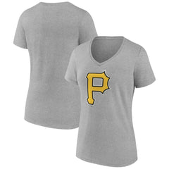 Pittsburgh Pirates Women's Official Logo V-Neck T-Shirt Outlet