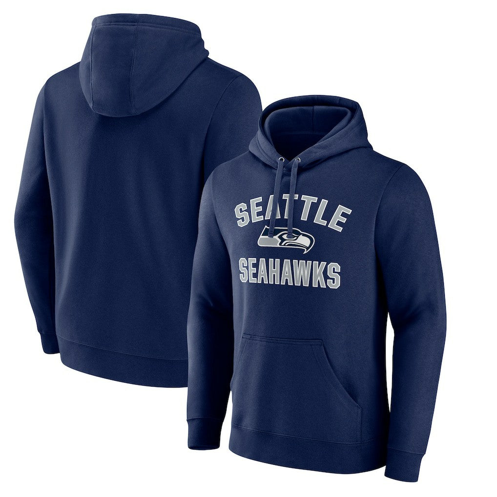 Seattle Seahawks Victory Arch Fitted Pullover Hoodie - College Navy - NFL