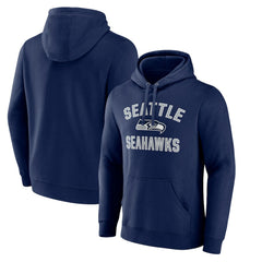 Seattle Seahawks Victory Arch Fitted Pullover Hoodie - College Navy - NFL