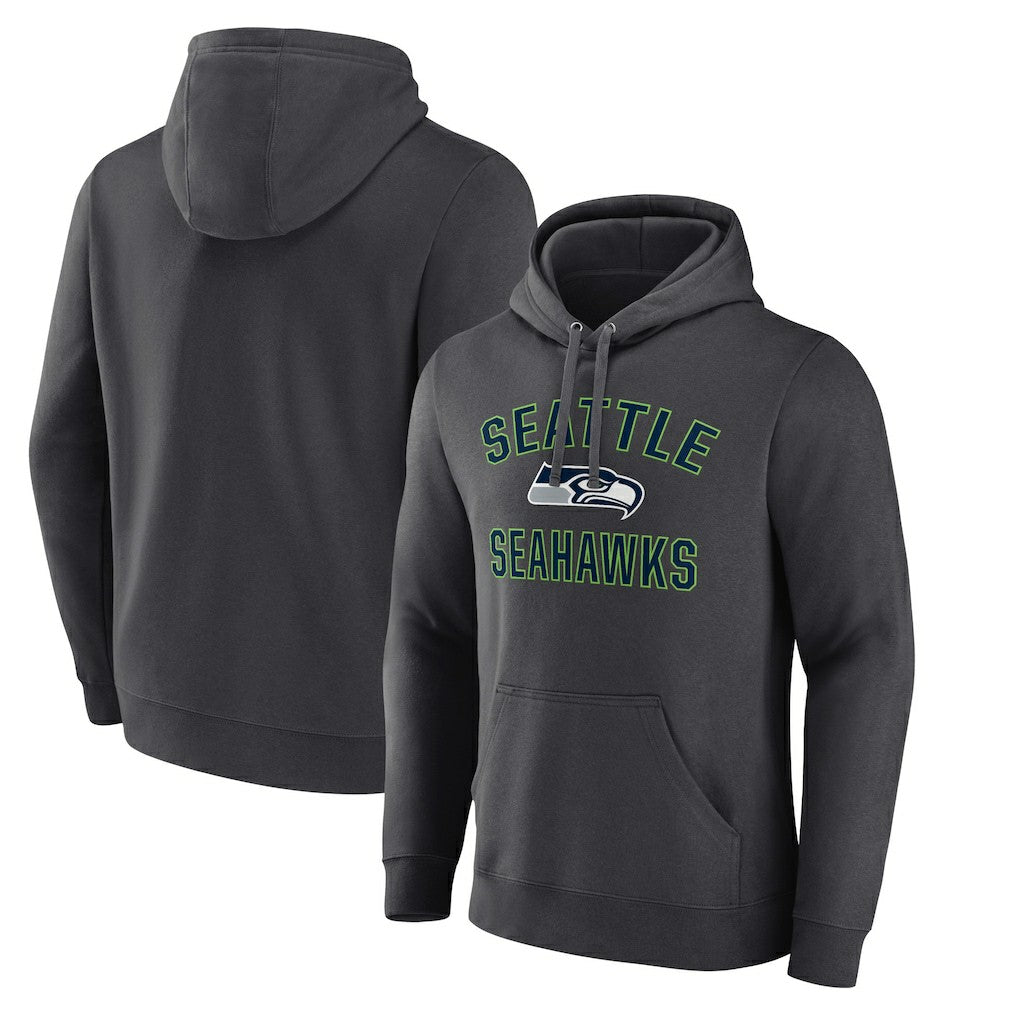 Seattle Seahawks Victory Arch Fitted Pullover Hoodie - Charcoal - NFL
