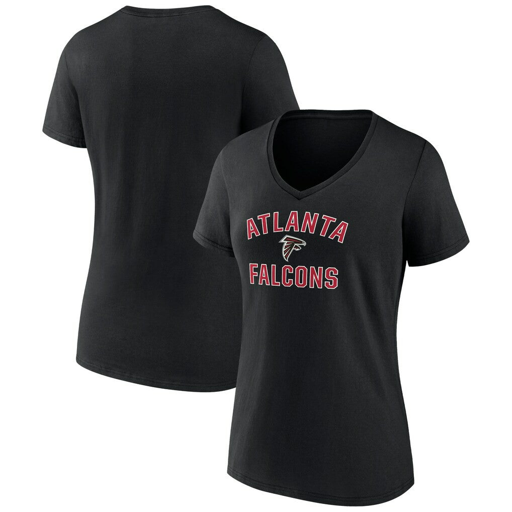 Atlanta Falcons Women's Victory Arch Team V-Neck T-Shirt - Black - NFL