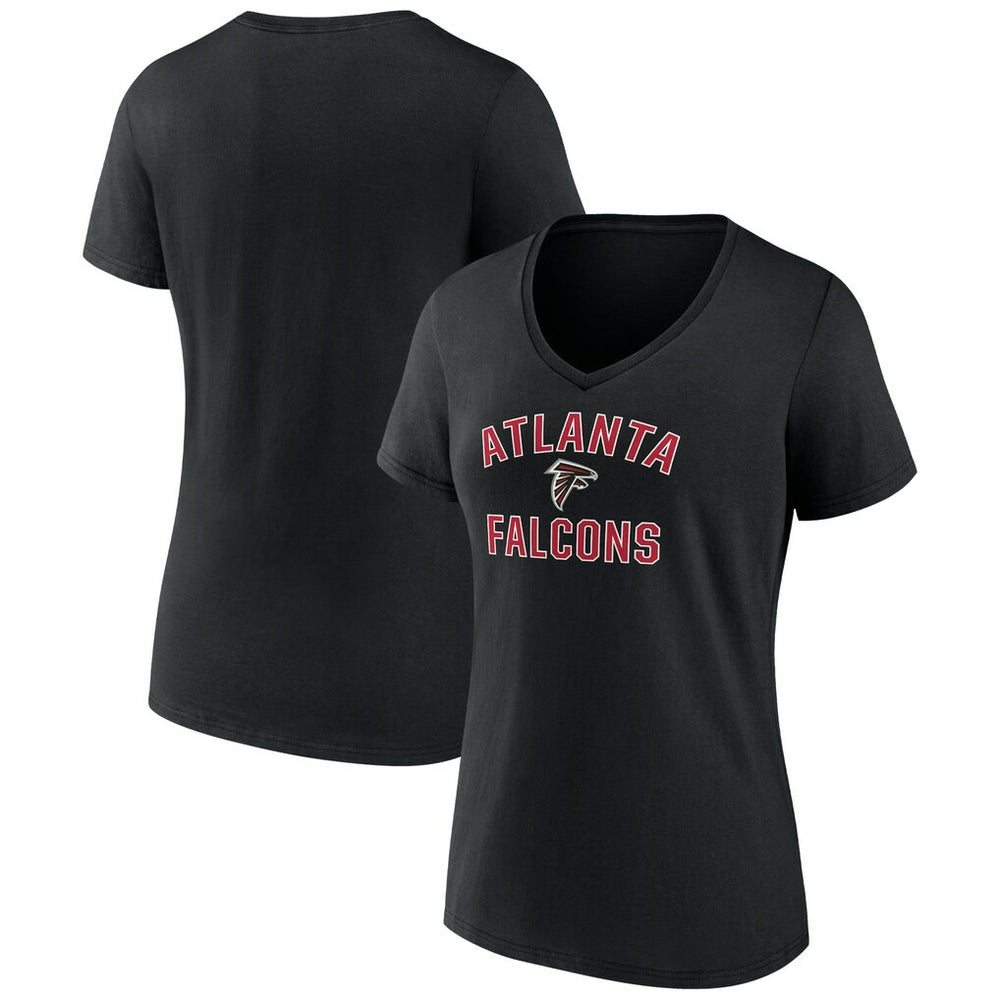 Atlanta Falcons Women's Victory Arch Team V-Neck T-Shirt - Black - NFL