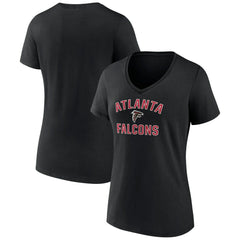Atlanta Falcons Women's Victory Arch Team V-Neck T-Shirt - Black - NFL