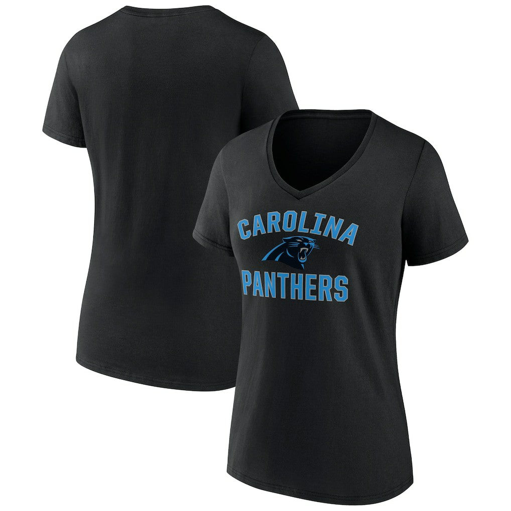 Carolina Panthers Women's Victory Arch Team V-Neck T-Shirt - Black - NFL
