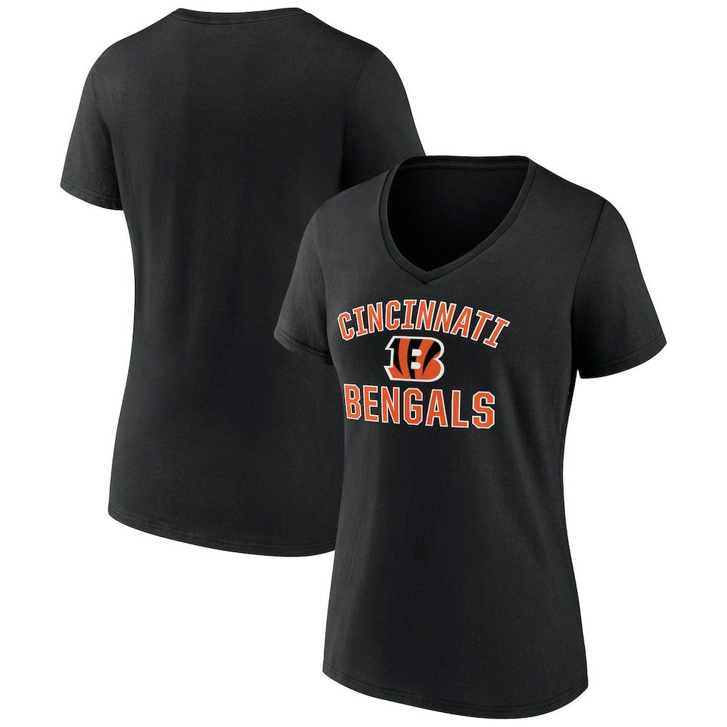 Cincinnati Bengals Women's Victory Arch Team V-Neck T-Shirt - Black - NFL